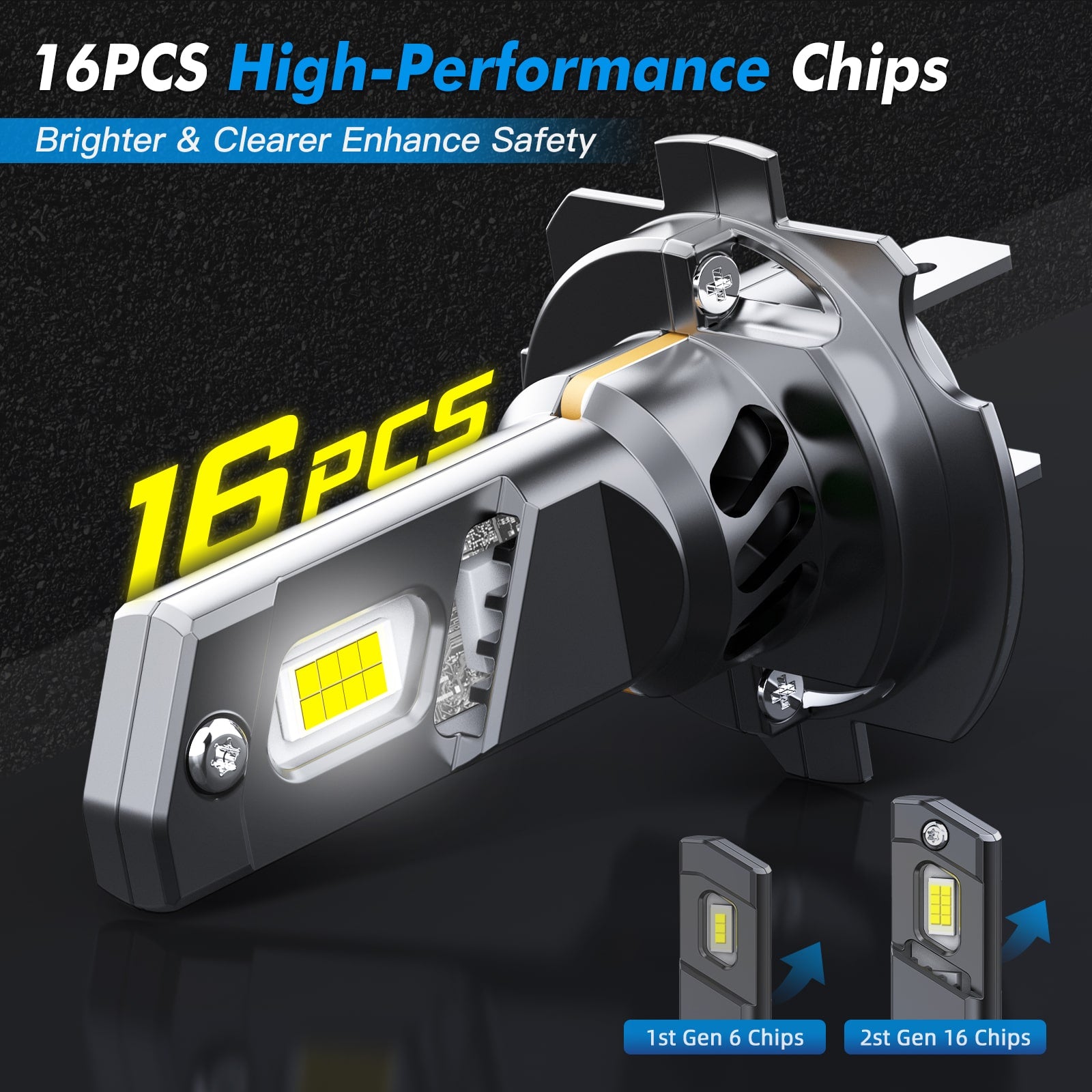 Z22 H7 Car LED Headlight Bulbs CSP Kit Globes Conversion Cool White High Low Beam 6000K