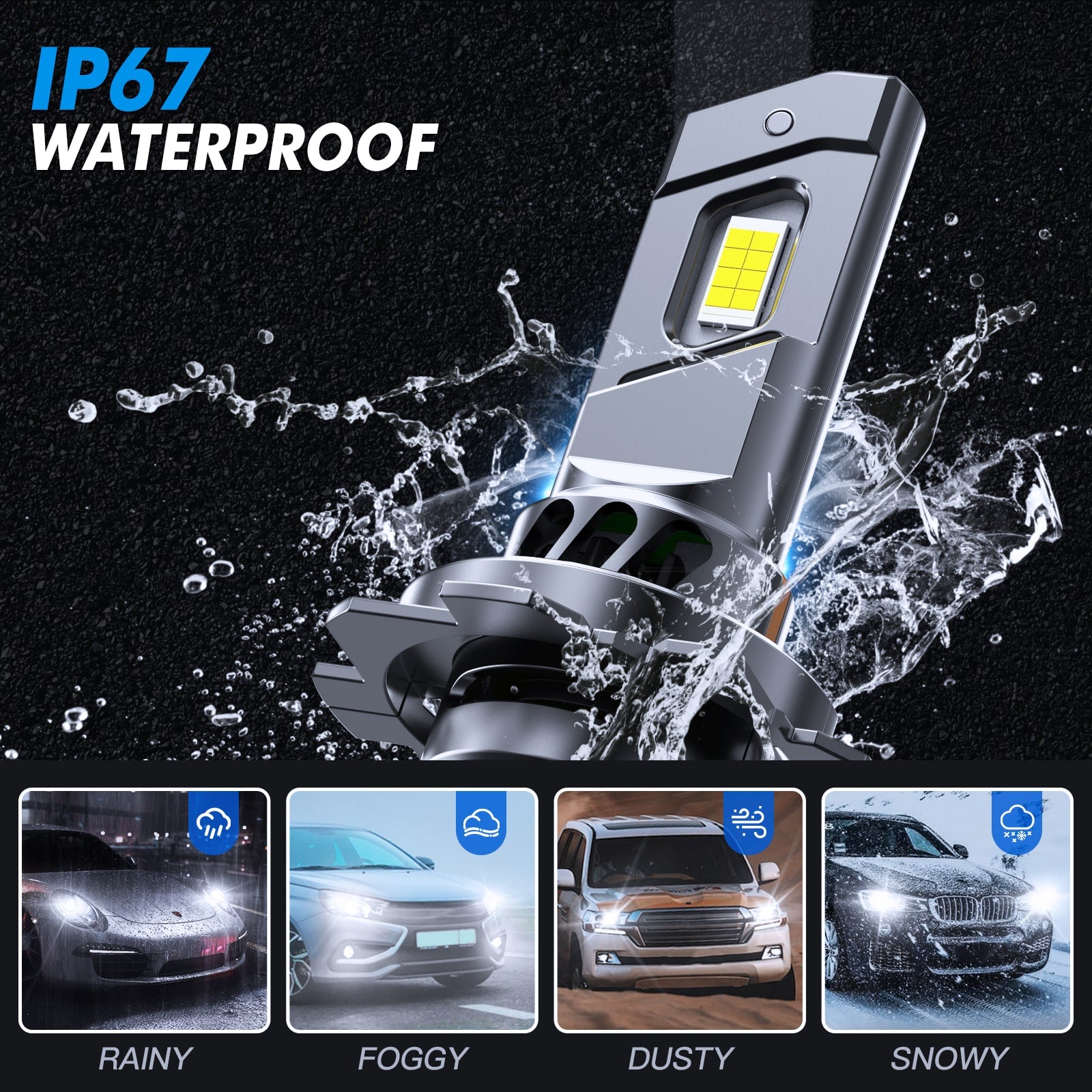 Z22 H7 Car LED Headlight Bulbs CSP Kit Globes Conversion Cool White High Low Beam 6000K