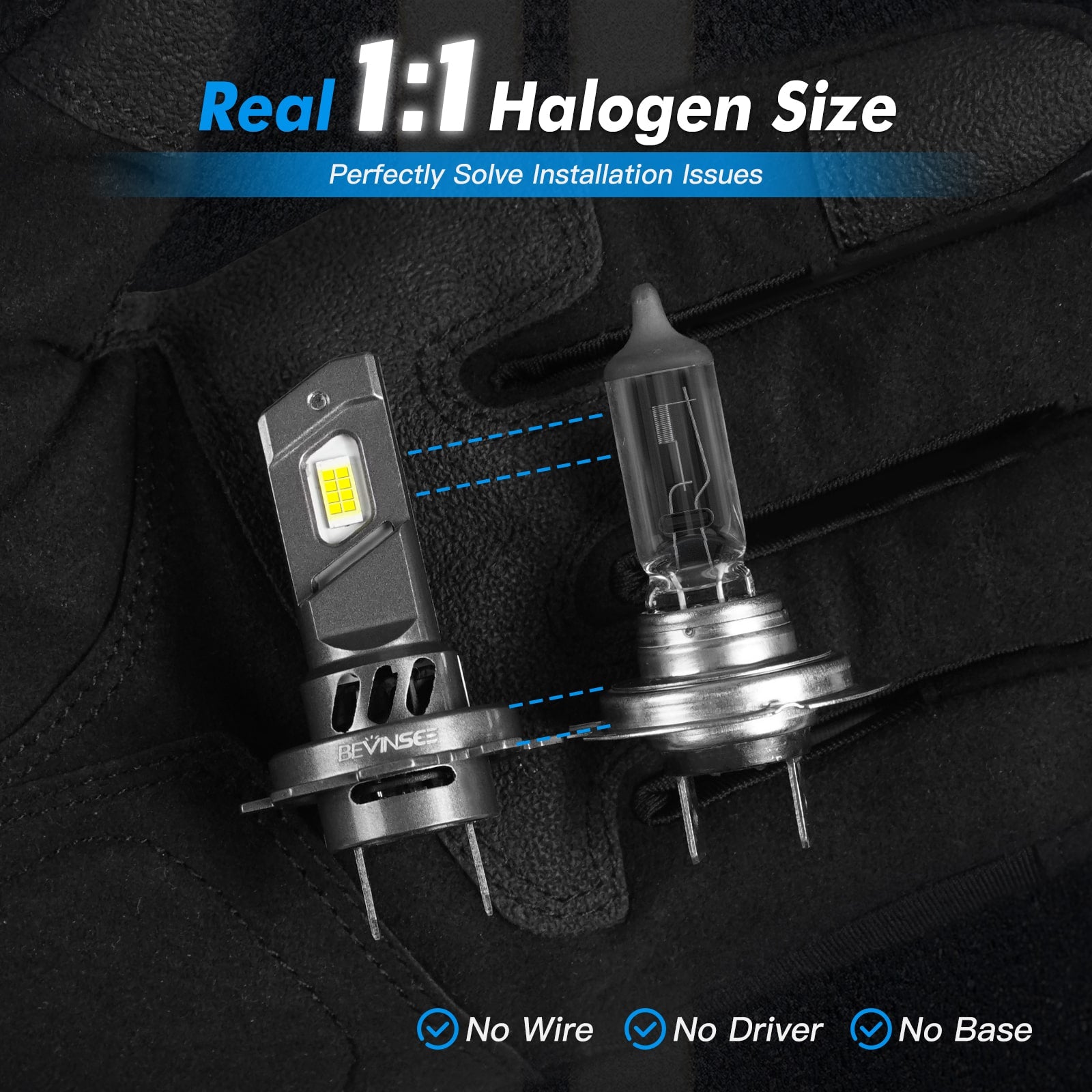 Z22 H7 Car LED Headlight Bulbs CSP Kit Globes Conversion Cool White High Low Beam 6000K