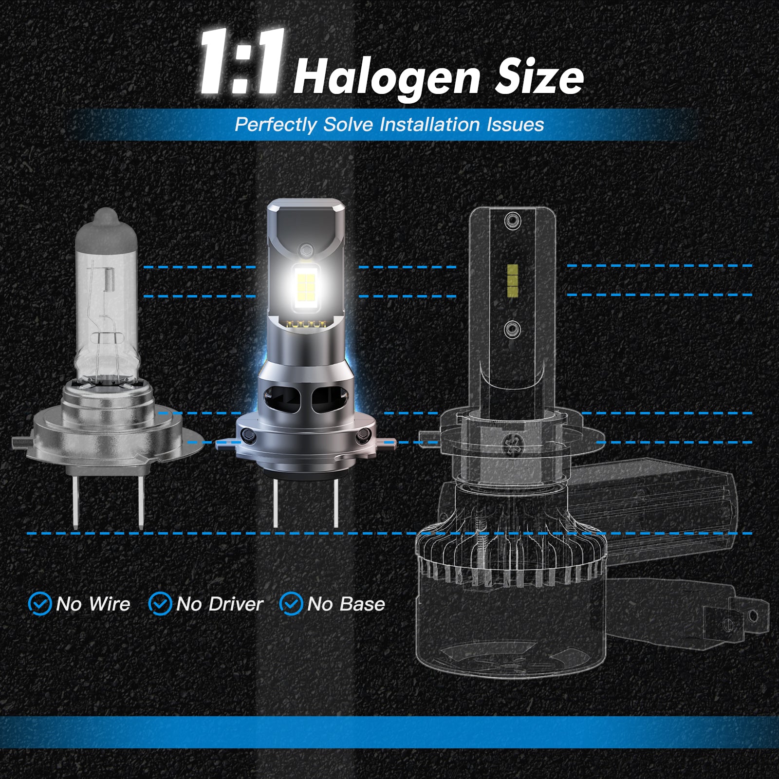 Z26 H7 Headlight Bulbs Plug & Play 6000K White Light Canbus Faultless Bulbs