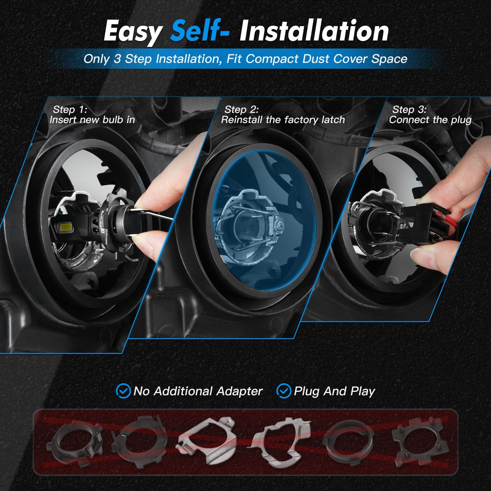 Z22 H7 Car LED Headlight Bulbs CSP Kit Globes Conversion Cool White High Low Beam 6000K