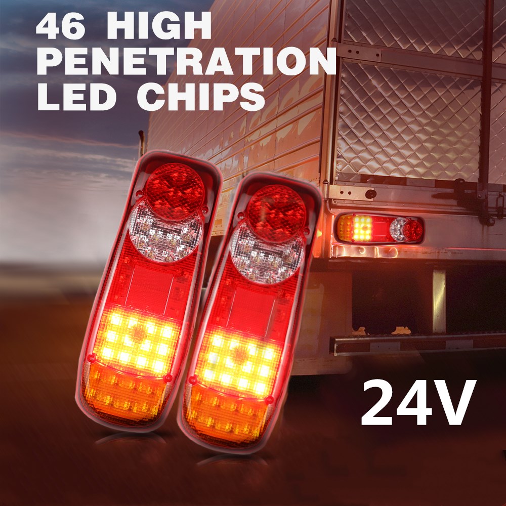 BEVINSEE 46 LED rear light brake light rear light 24V car truck