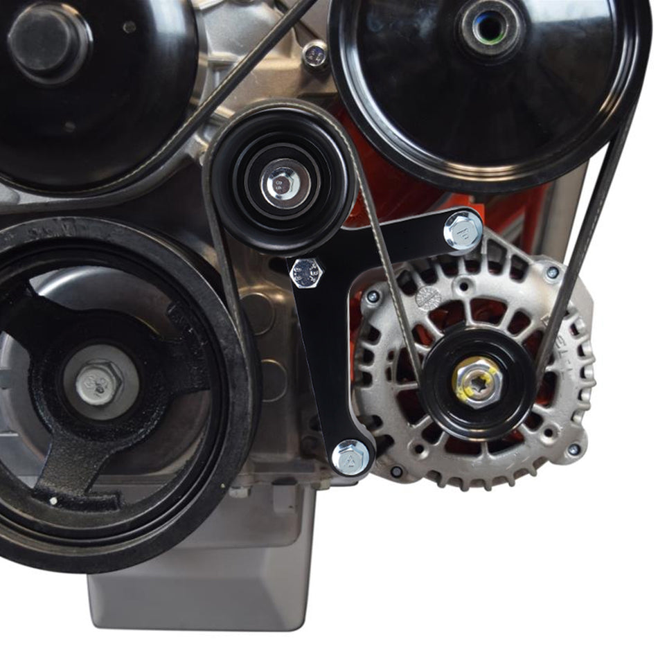 BEVINSEE LS Truck Low Mount Alternator Bracket with Pully and Rear Brace For LSX