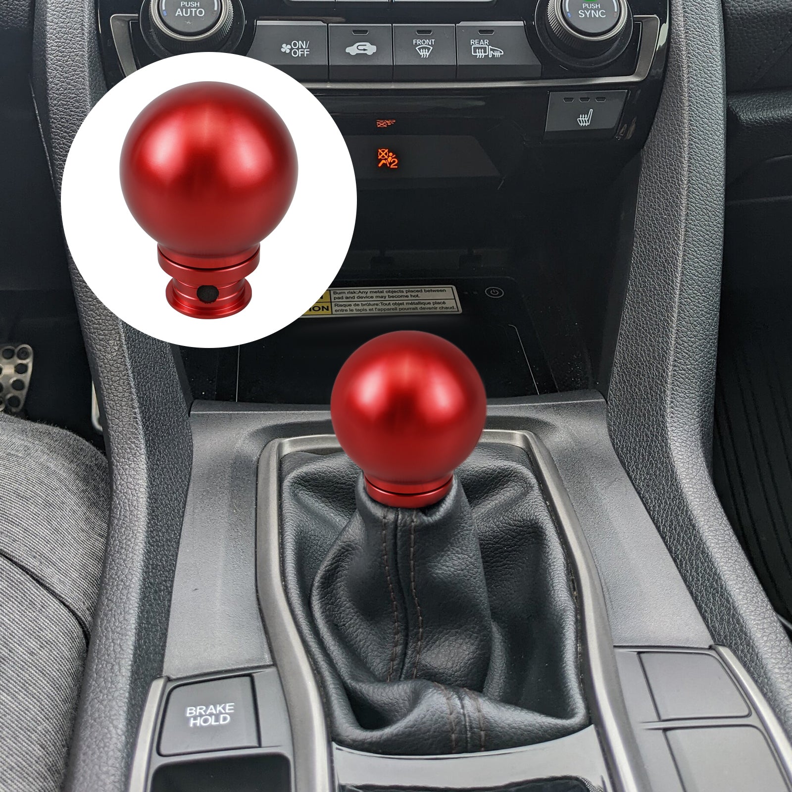 BEVINSEE Low-Profile Shift Knob Kit For Honda Civic Accord Acura RSX RSX-S TSX