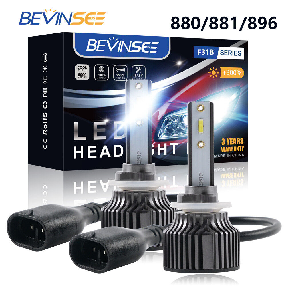 Bevinsee 880 881 LED Fog Light Bulbs 6000LM Bulbs White For Hyundai Accent 02-12