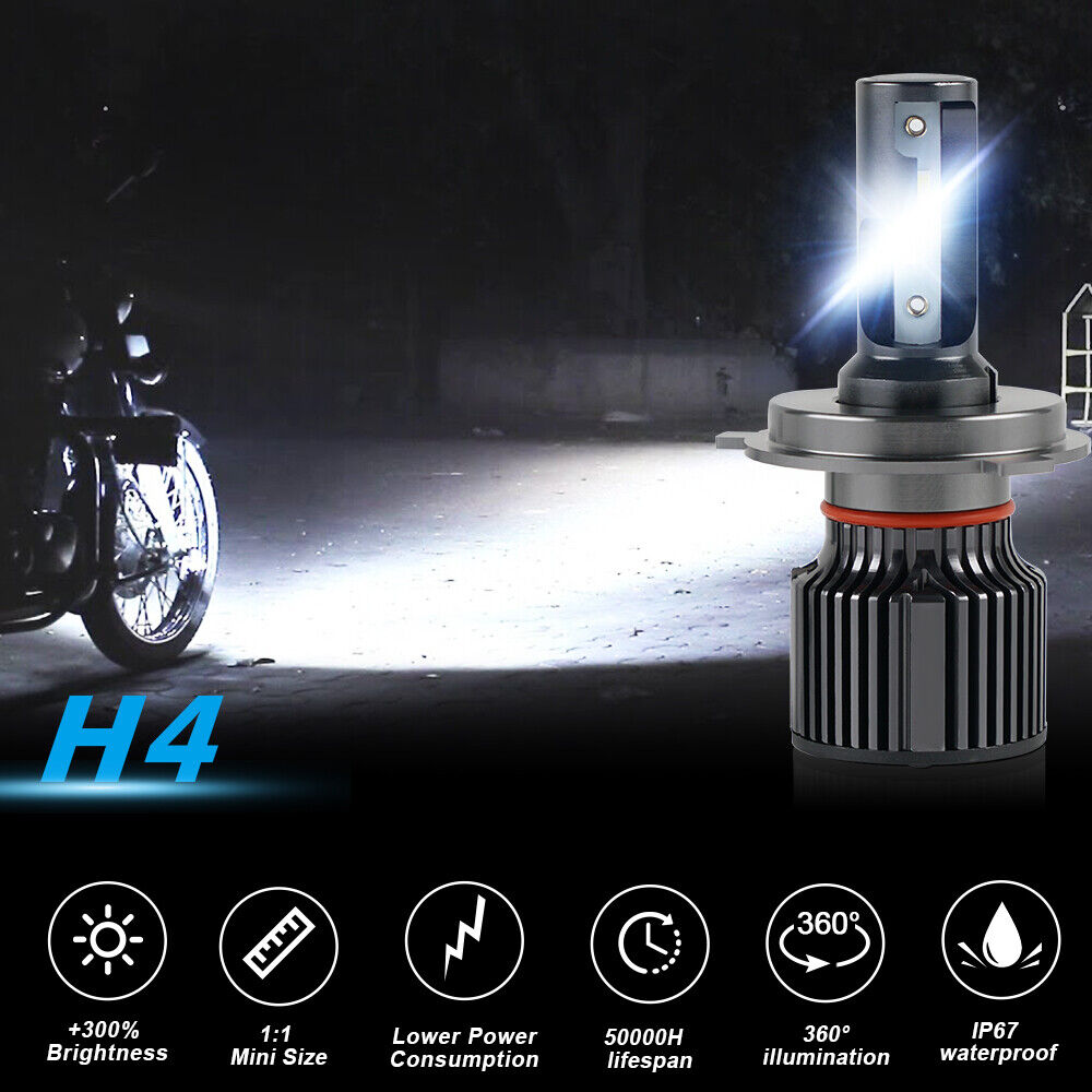BEVINSEE H4 9003 Hi/low Beam LED Headlight Bulb 25W For ATV UTV Motorcycle Light