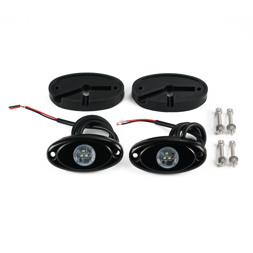 Bevinsee LED Rock Lights Green Underglow Lamps Offroad Under Body For SUV RV UTV ATV