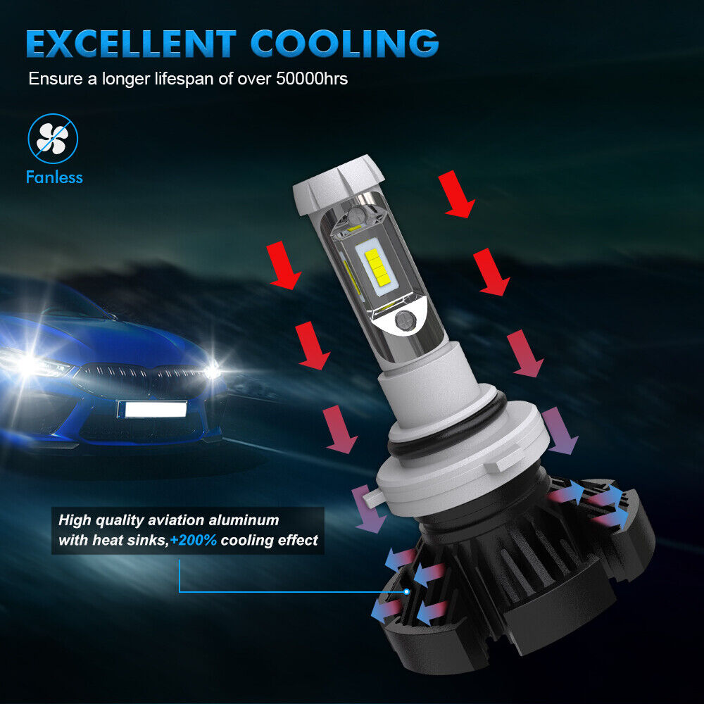 Bevinsee 9006 LED Headlight Bulbs Low Beam For Chevry Silverado 2500 3500 HD DIY Color