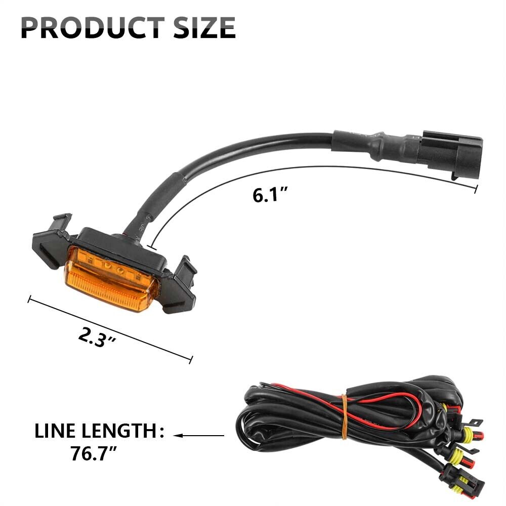 4X LED Grille Marker Running Light For Toyota Tacoma TRD Pro 2016-2019 Amber Len