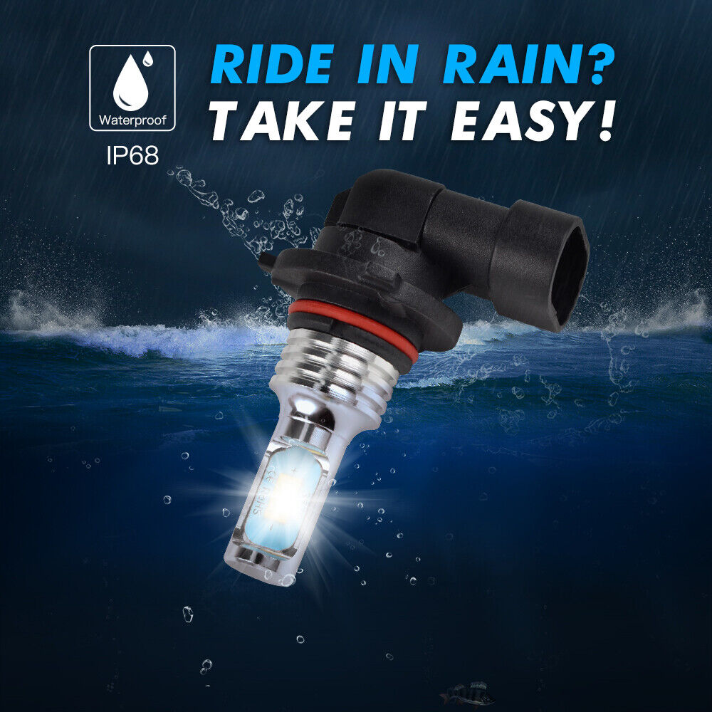 9006 HB4 LED Motorcycle Headlight Low Beam Kit 100W 6000K Pure White Light Bulbs