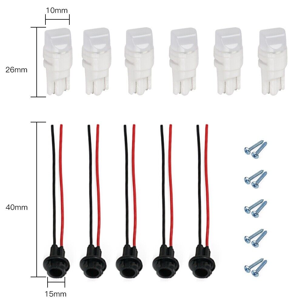 5pcs Smoke Lens T10 LED Cab Roof Marker Top Lights For Ford F Super Duty Blue