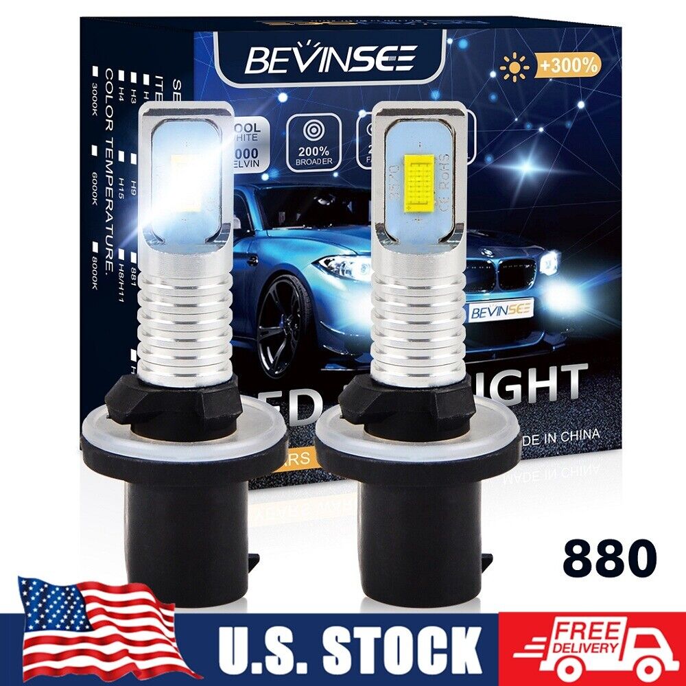 Bevinsee 880 893 LED Bulbs Fog Light White For Dodge For Ram 1500 2500 3500 1994-1998