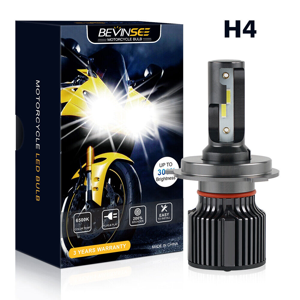 BEVINSEE H4 9003 Hi/low Beam LED Headlight Bulb 25W For ATV UTV Motorcycle Light