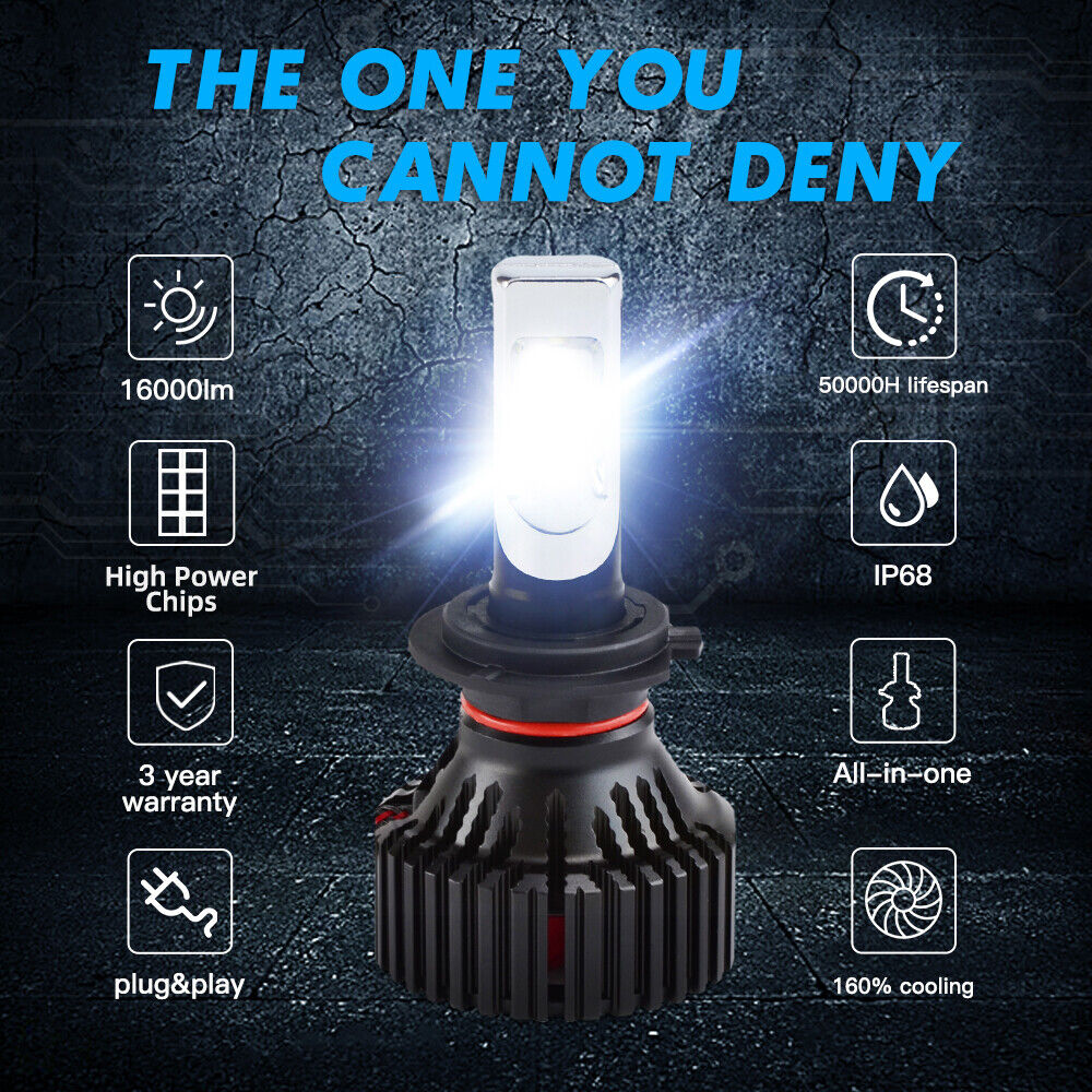 H7 LED Headlight Bulbs Lamp High Low Beam Fog Kit 16000LM Bright White