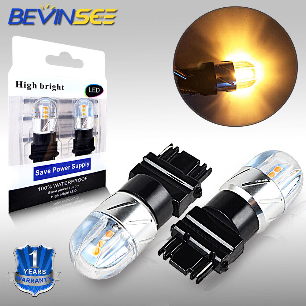 BEVINSEE 3156 LED Sidelight Globes Turn Signal Globes Indicator Light Kit 12V