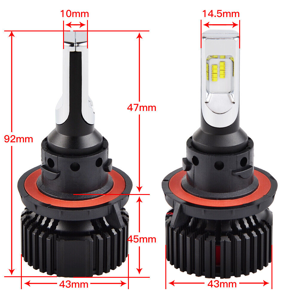 Bevinsee H13 9008 LED Headlight 6500K White Bulbs Fits Harley Dyna Fat Bob FXDF 2008-2017