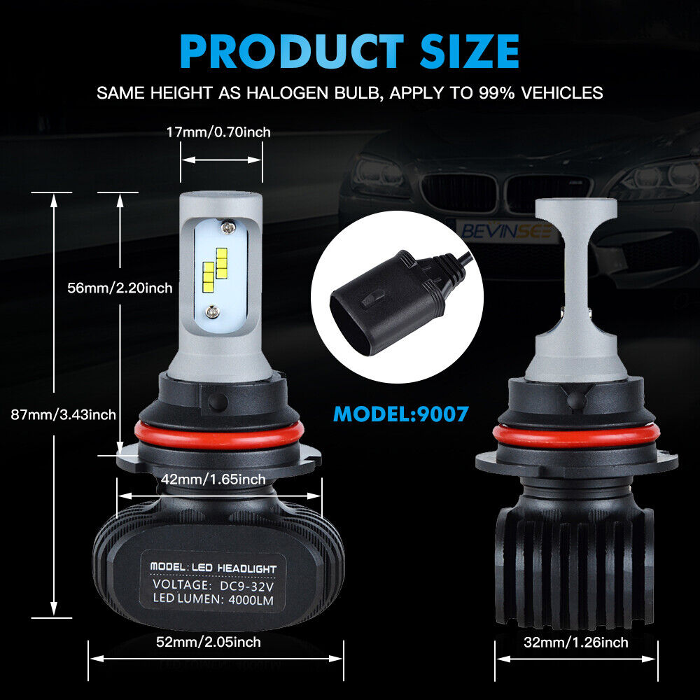 For Arctic Cat 0609-171 LED Headlight Bulbs 1993-1995 Ext 580 ZR 440 Thundercat