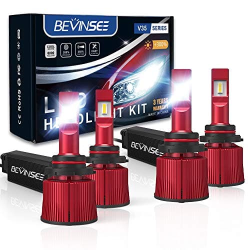 BEVINSEE V35 9005/HB3/H10 & 9006/HB4 LED Bulbs 4pcs