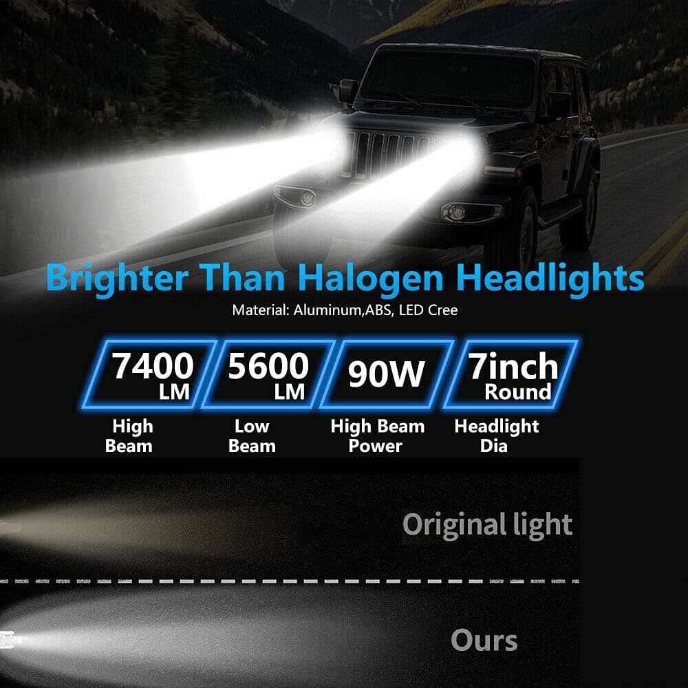 7" Halo LED Headlight 4" Fog Light Signal Combo Kit for Jeep Wrangler JK ,Hummer H3 H3T * 4pcs