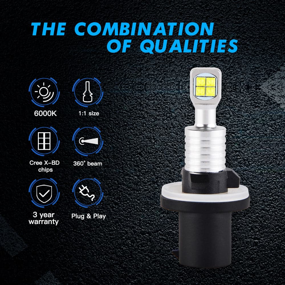 Bevinsee 880 80W LED Fog Light 6000K White 1500LM Bulbs Kit Lamp 2PCS