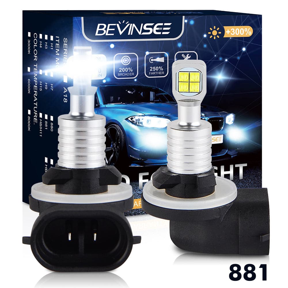 BEVINSEE 80W 881 LED Fog Light Lamp Bulbs Kit