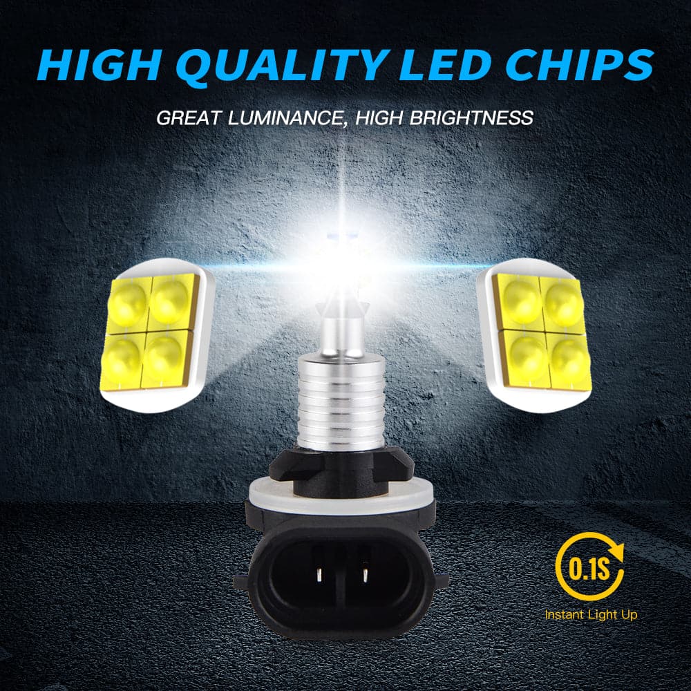 BEVINSEE 80W 881 LED Fog Light Lamp Bulbs Kit