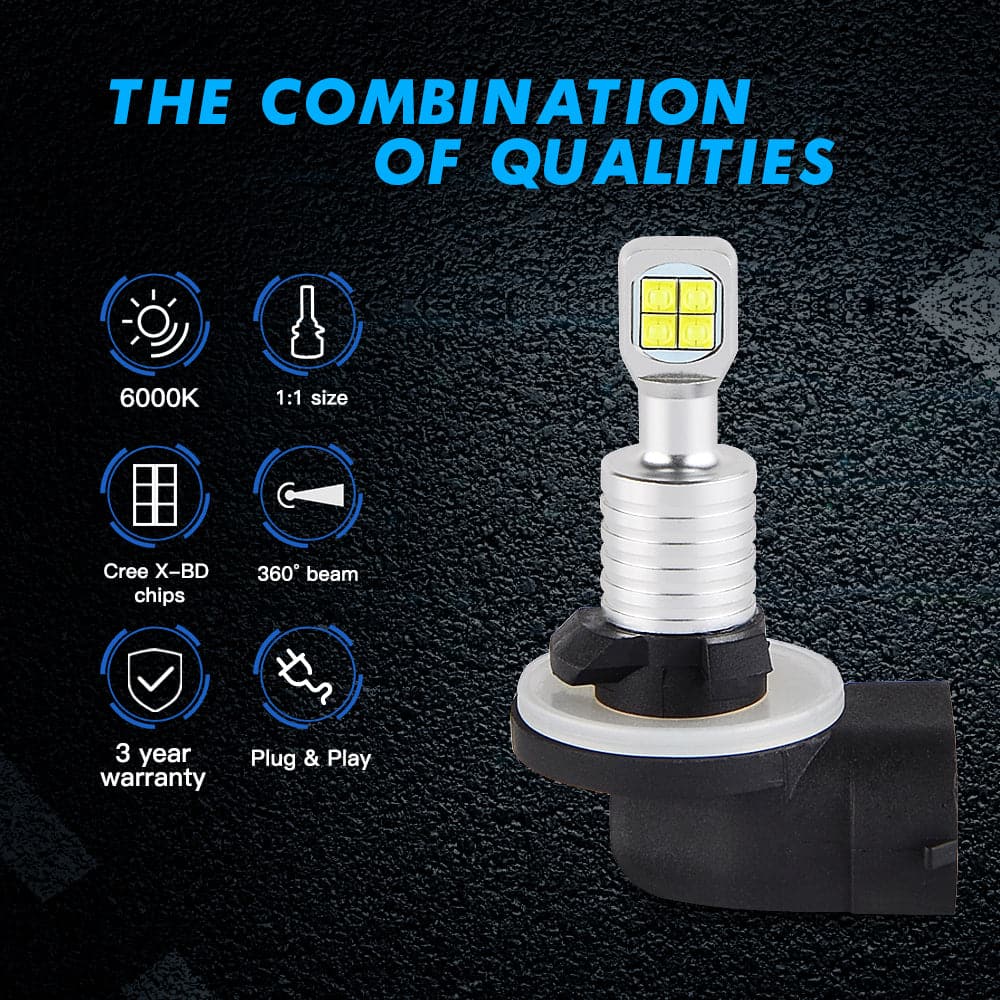 Bevinsee 80W 881 LED Fog Light Lamp Bulbs Kit