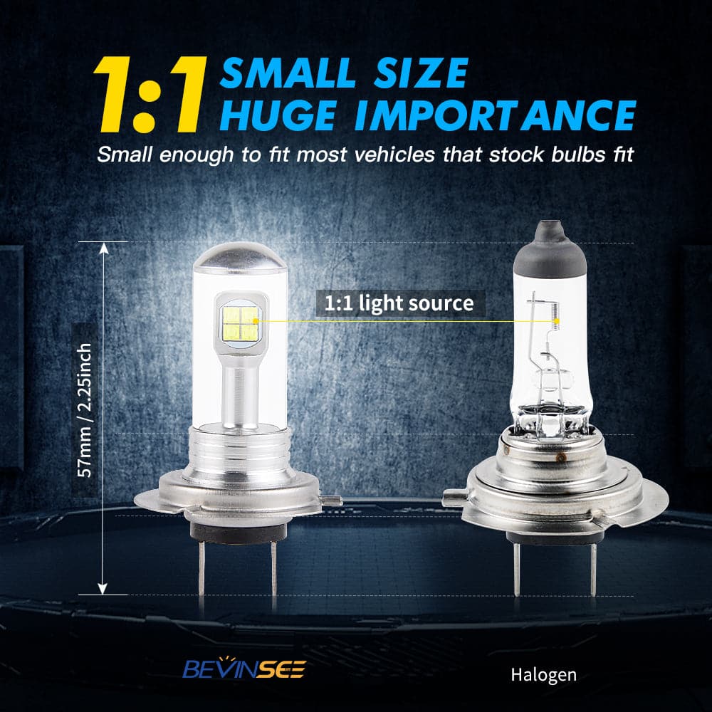 BEVINSEE H7 LED Motorcycle Headlight Lamp Bulbs 2pcs