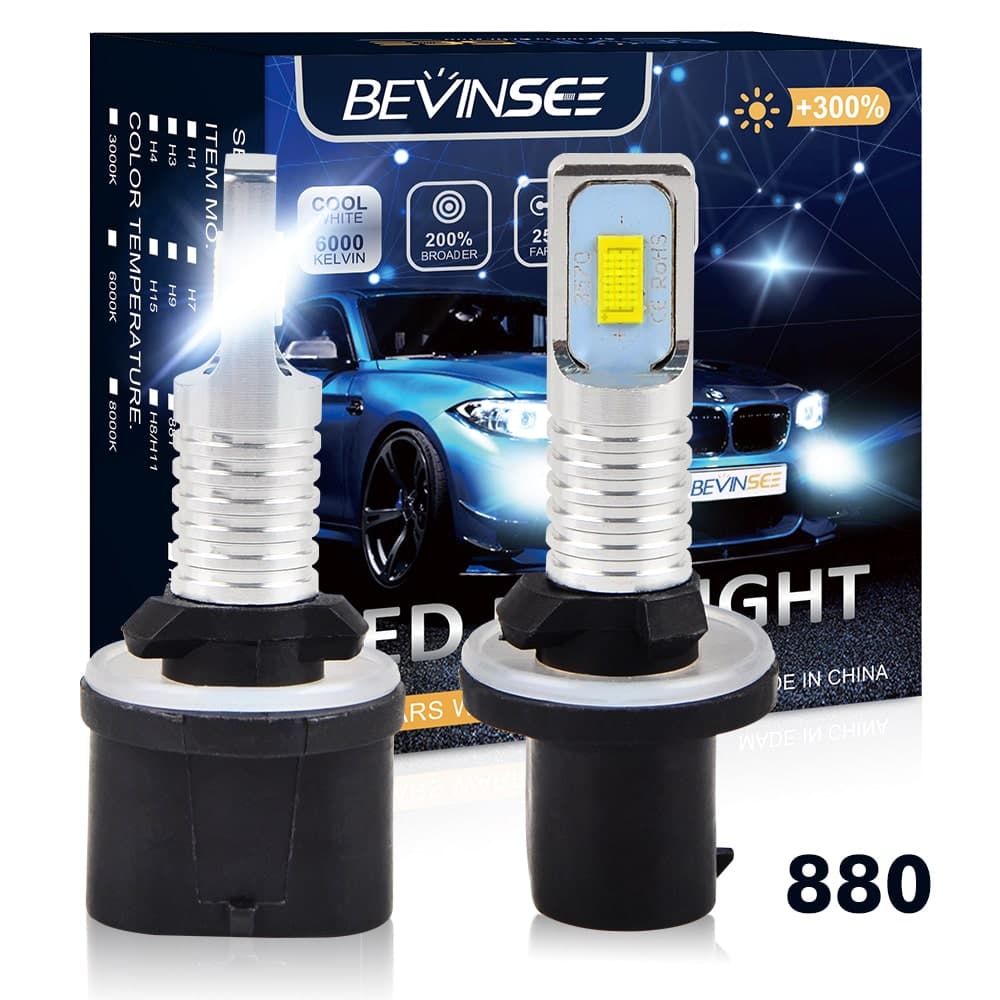 BEVINSEE 880 LED Fog Light Bulbs For Chevy Suburban 1500 2500 Tahoe 2000-2006