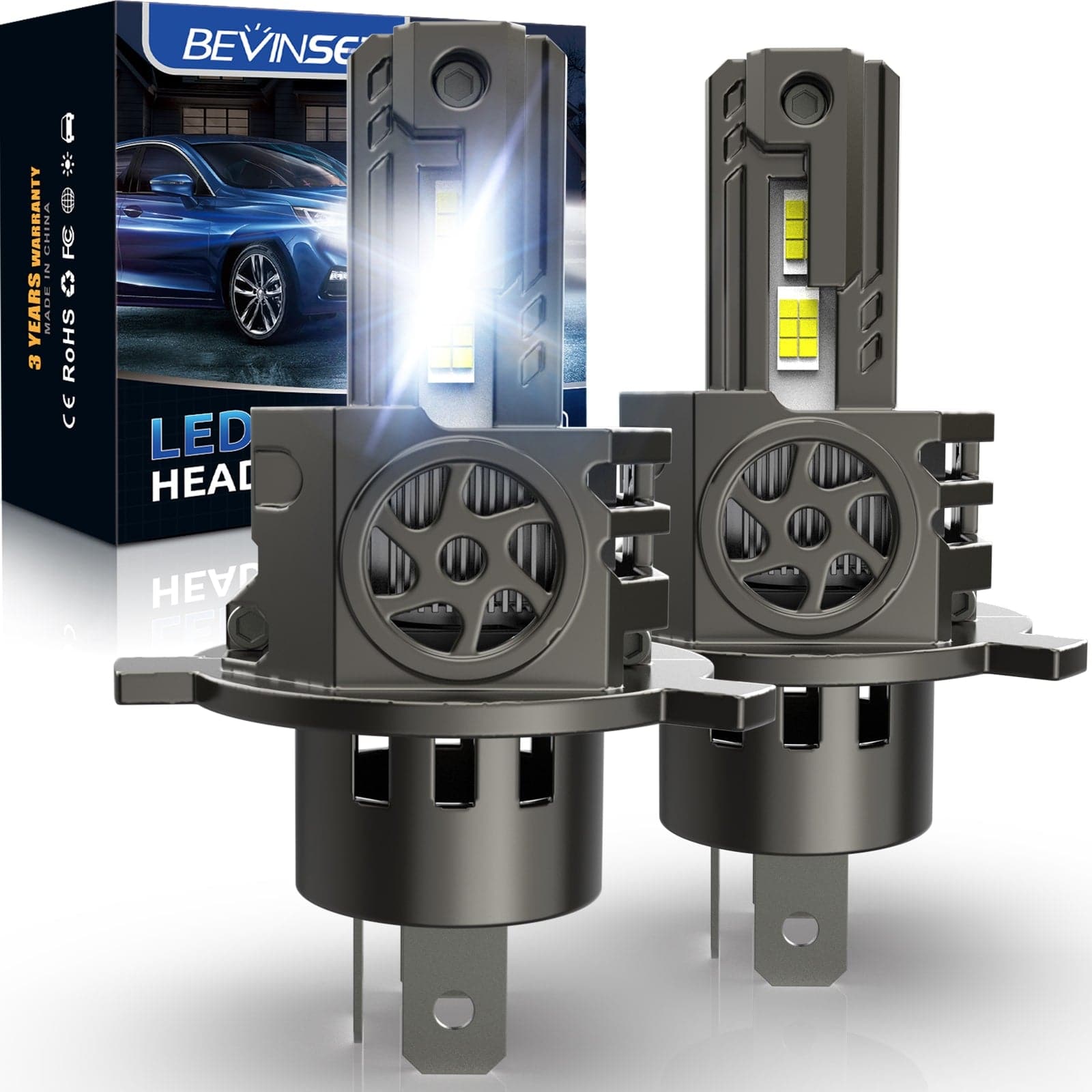 BEVINSEE V35 H7 100W LED Headlight Fog Light White VC Cooling Tech