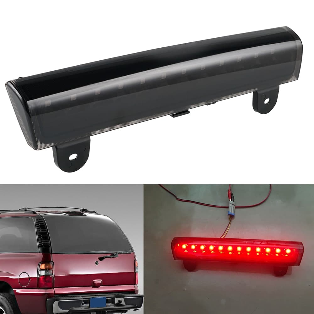 BEVINSEE Smoke Lens LED 3RD Third Brake Tail Light Stop Lamp Fits Chevy For GMC 2000-2006