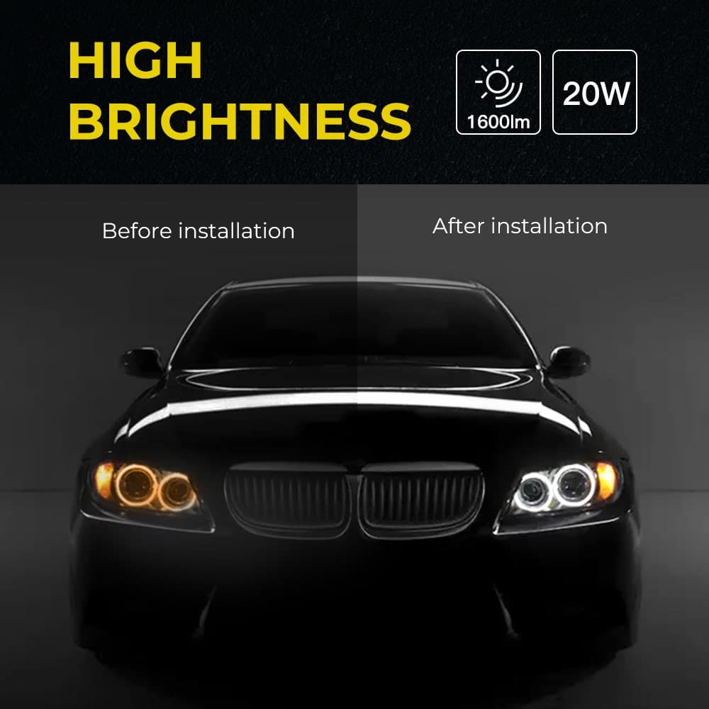 BEVINSEE Angel Eyes XPE LED Halo Ring Maker Lights Bulbs Fits BMW