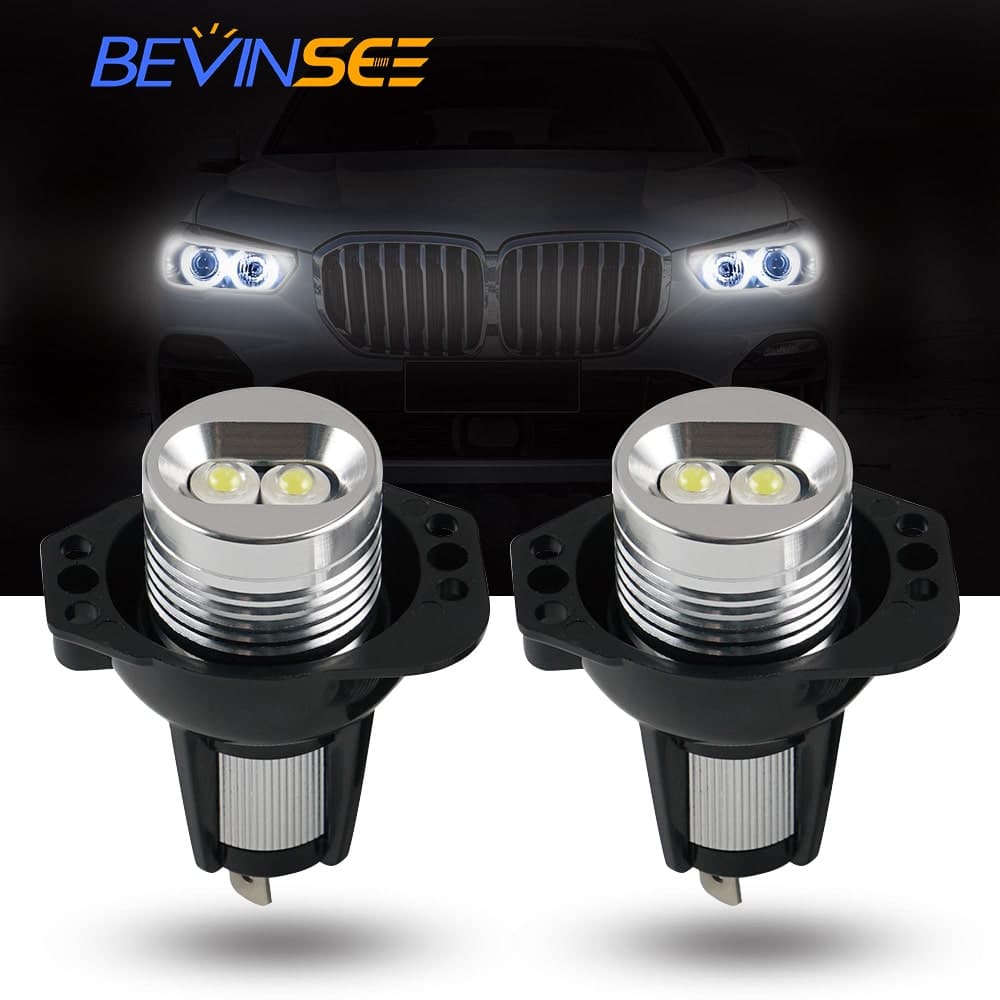 Maso LED Angel Eye Halo Rings - BMW E90 E92 E60 E70 Replacement Bulbs, 6000K White, Canbus Error Free