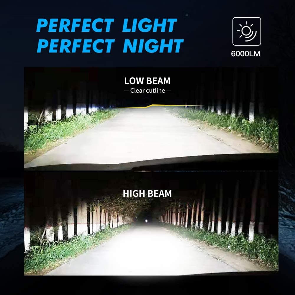 F31B H7 Mini Size LED Headlight with Fan 50w 6000LM / Pair