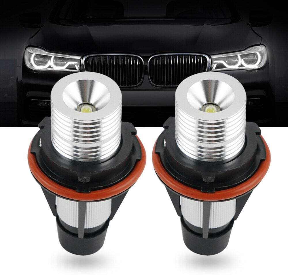 BEVINSEE BMW LED Headlight Bulbs with Cable Replacement for Angel Eyes Light Halo Ring