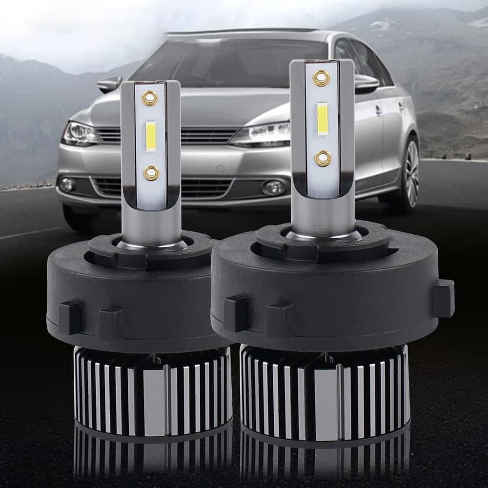 Bevinsee H7 LED Headlight Bulbs with Adapter Socket