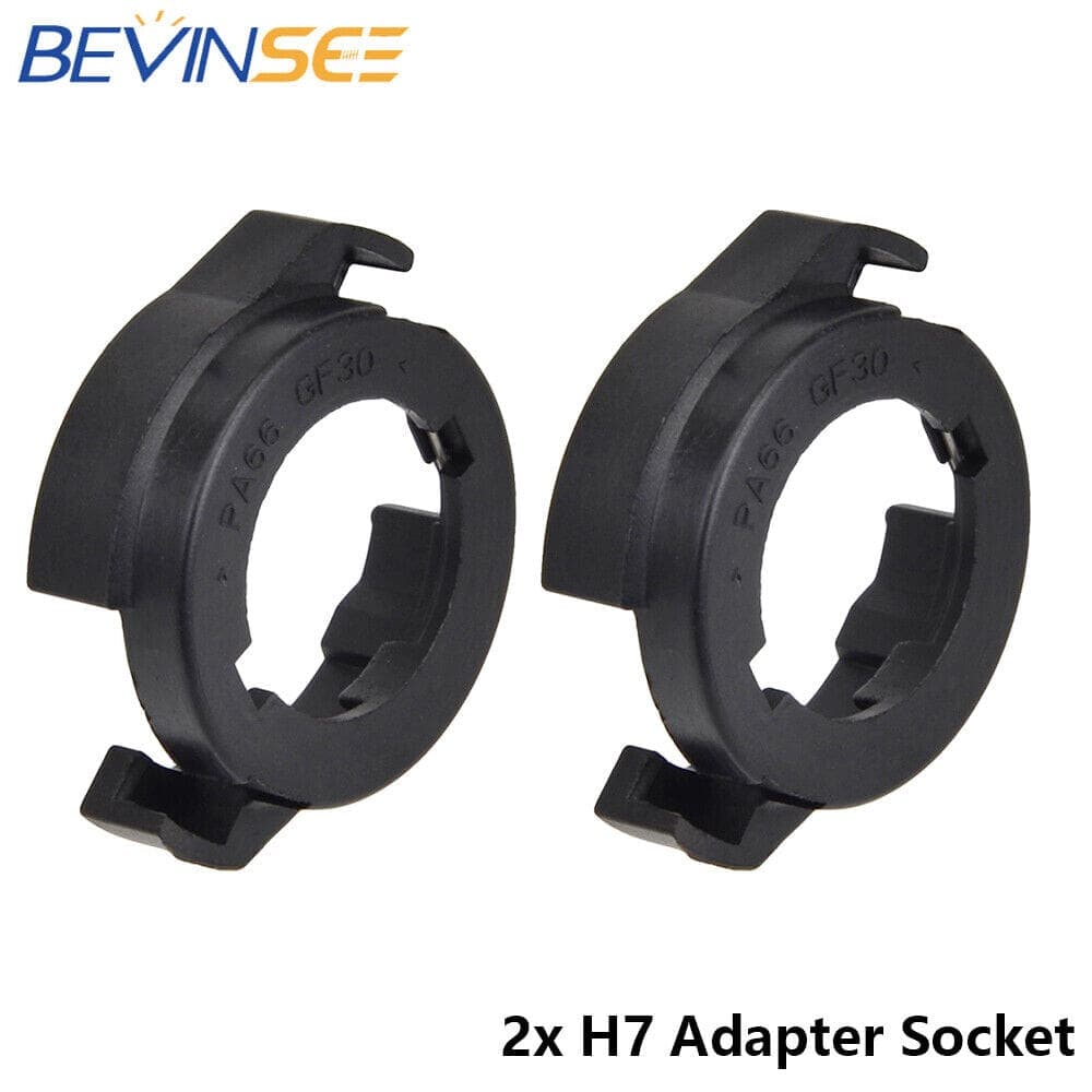 BEVINSEE H7 For Volkswagen VW Fit Ford Alfa LED Headlight Bulbs Adapters Retainer