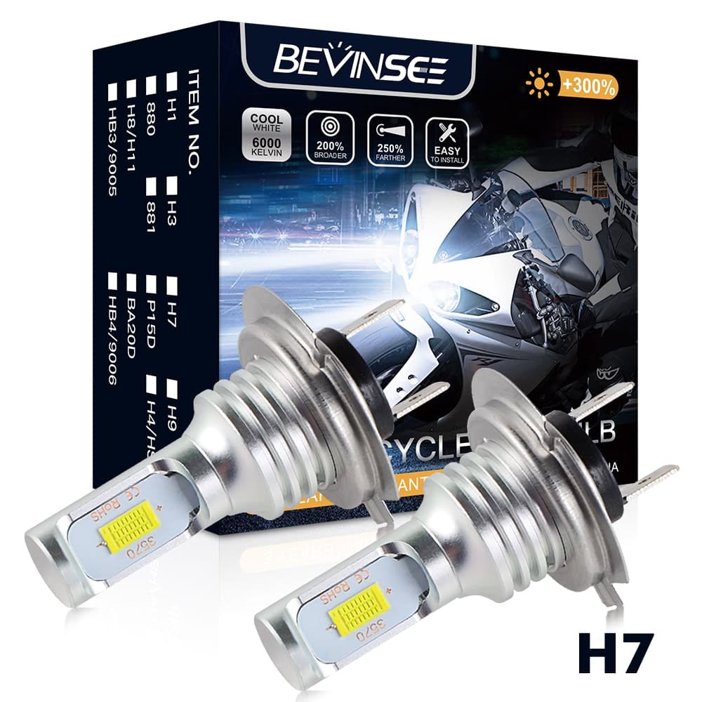 BEVINSEE H7 LED Fog Light Bulbs for Ford Galaxy 2001-2006 DRL Driving Lamp 6000K