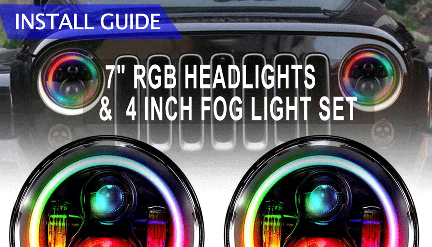RGB APP Control Jeep Headlight Installation Instruction Guide