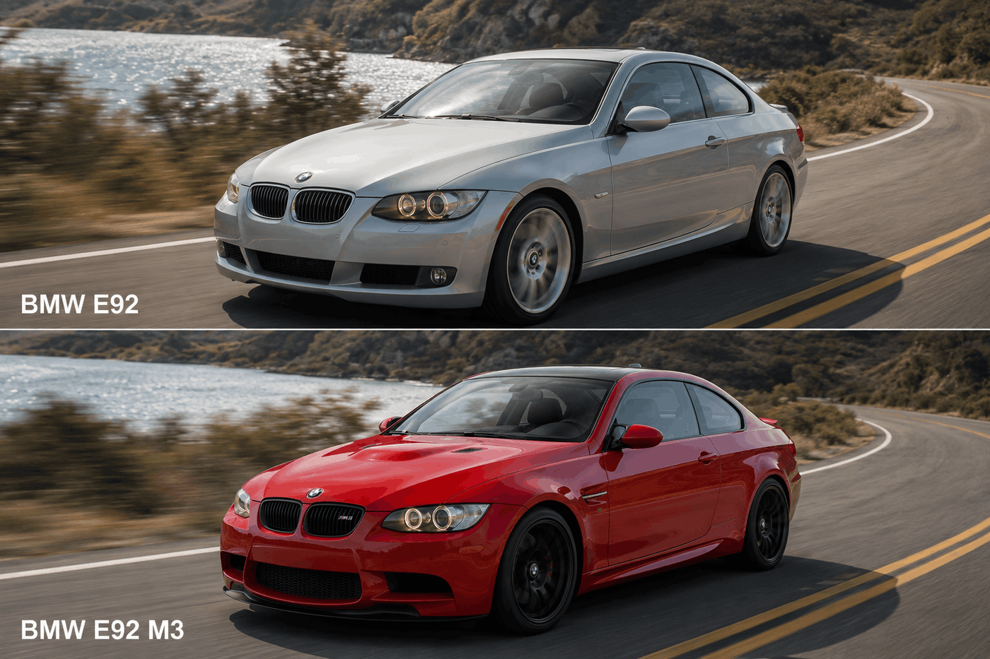 BMW E92 VS BMW E92 M3