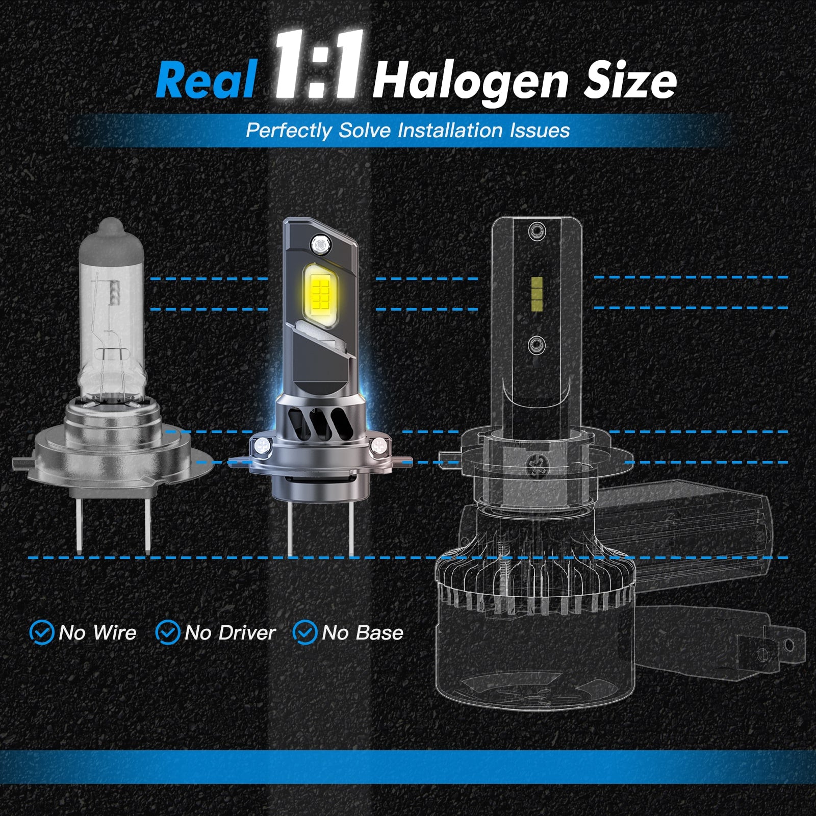 Z22 H7 Car LED Headlight Bulbs CSP Kit Globes Conversion Cool White High Low Beam 6000K