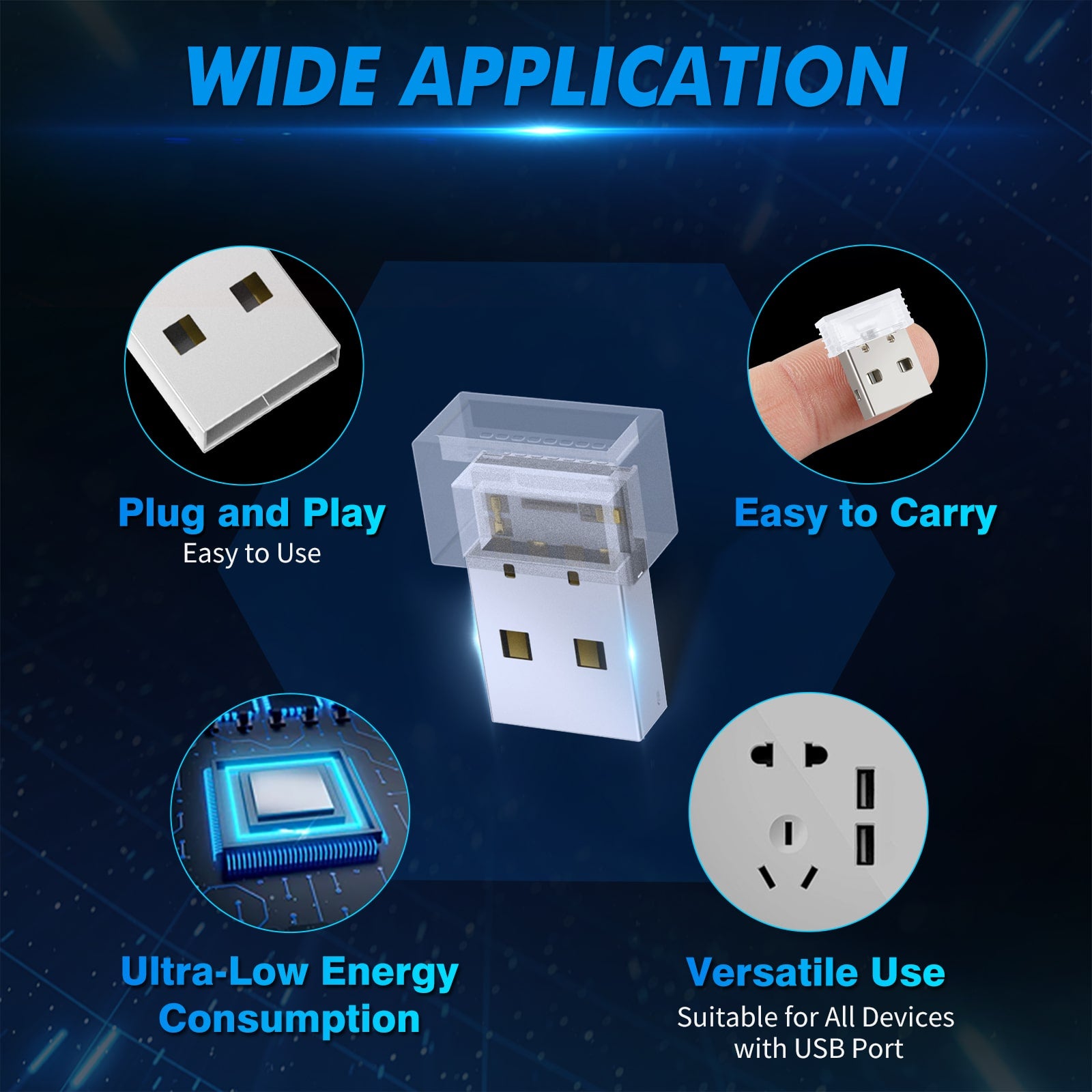 7 PCS Mini USB Car Light Universal Portable USB Atmosphere Light DC 5V