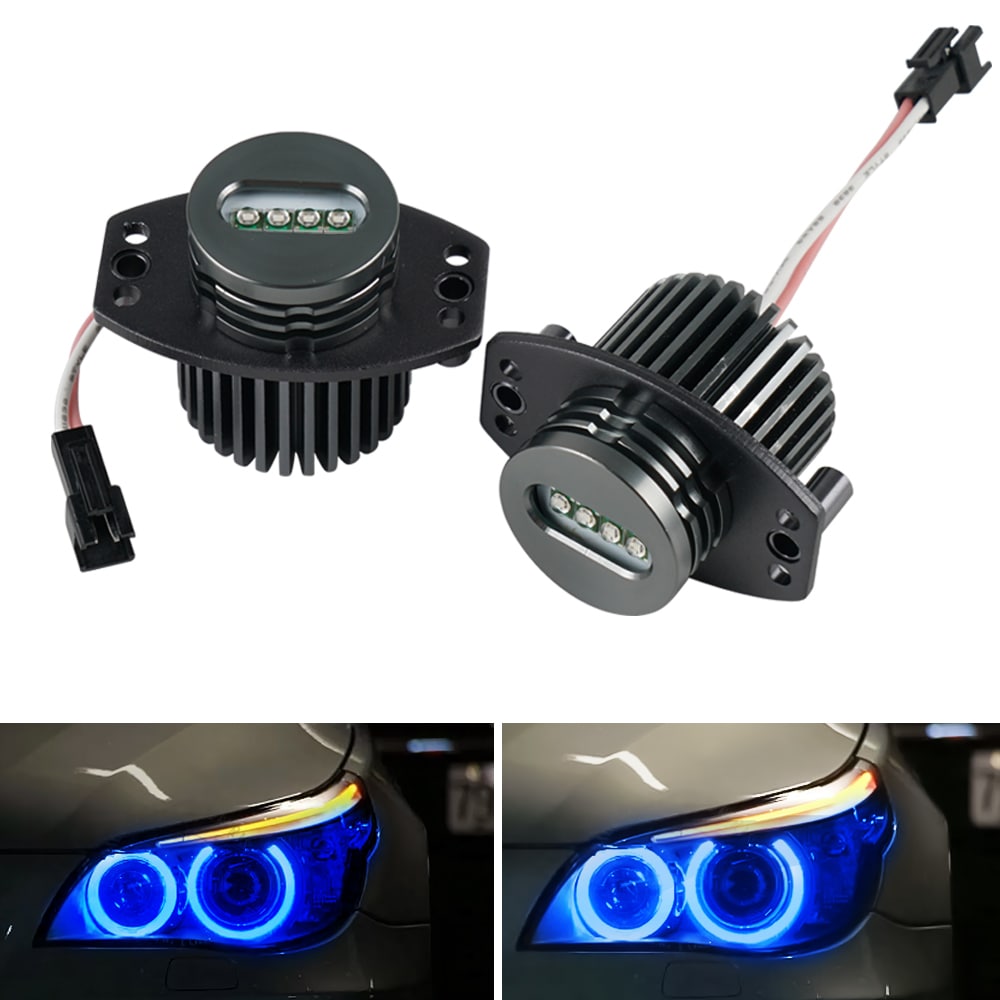 BEVINSEE Angel Eyes XPE LED Halo Ring Maker Lights Bulbs Fits BMW