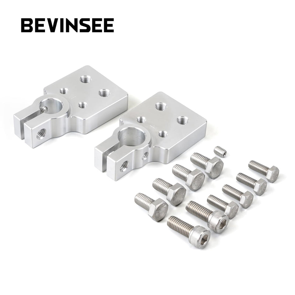 4 Spot Multi-Connection Flat Battery Terminals +/- Clamps Lead Car Audio Modification Kit Set