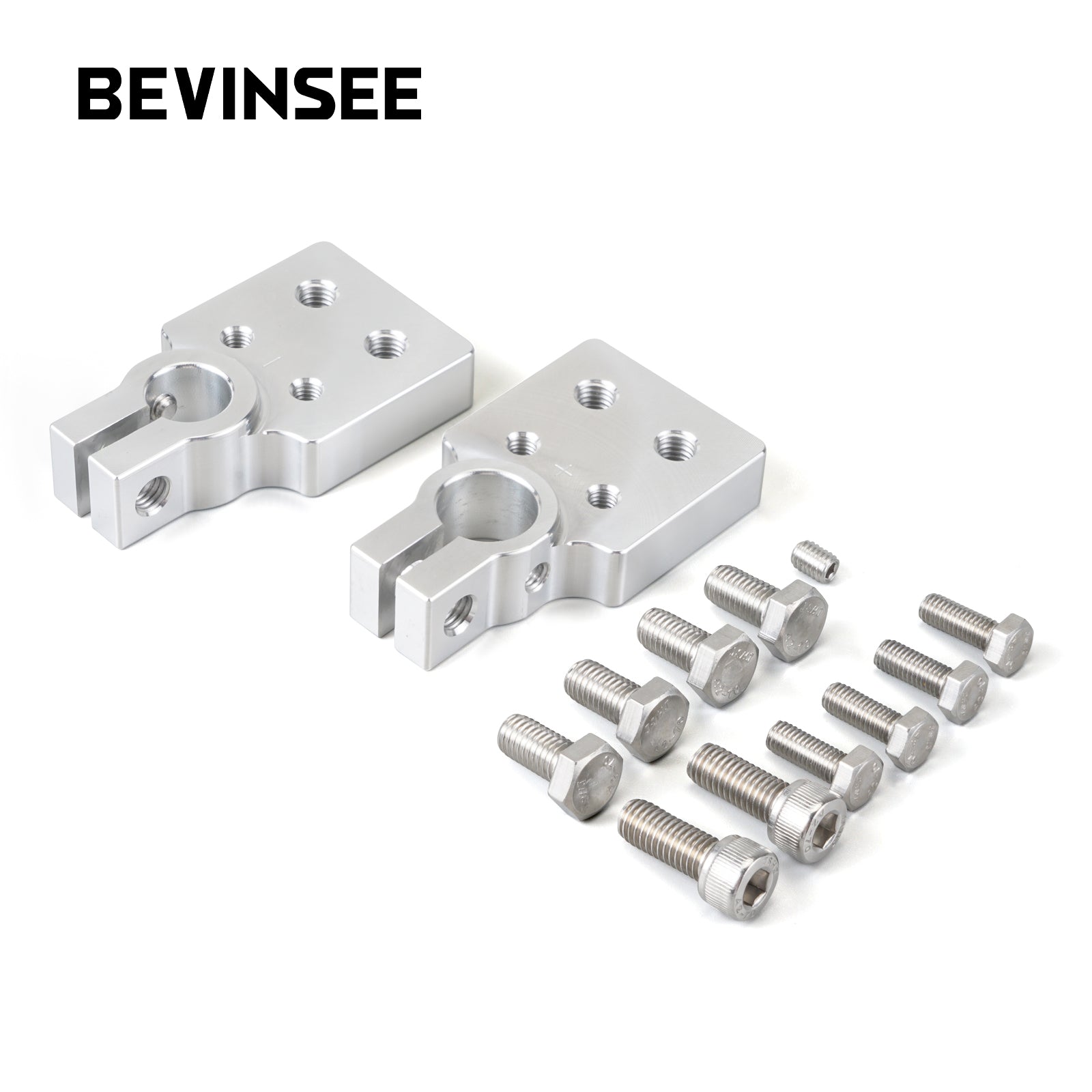 BEVINSEE Car Audio Modification 4 Spot Flat Lug Battery Terminal for SAE Top Post Clamp
