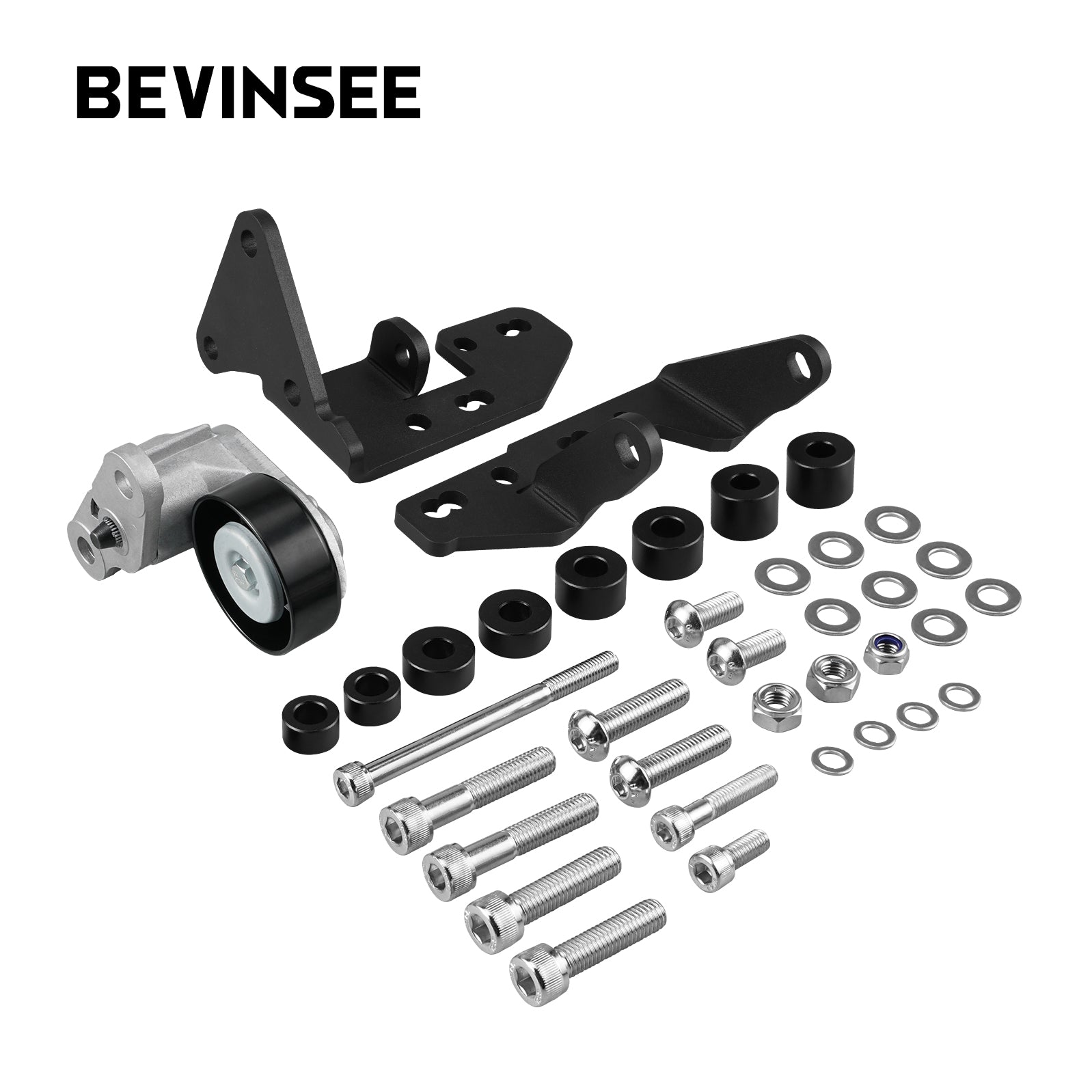 BEVINSEE Pass Side Low Mount Sanden SD7B10 AC Bracket for LS Truck/SUV Engine 1999-2013