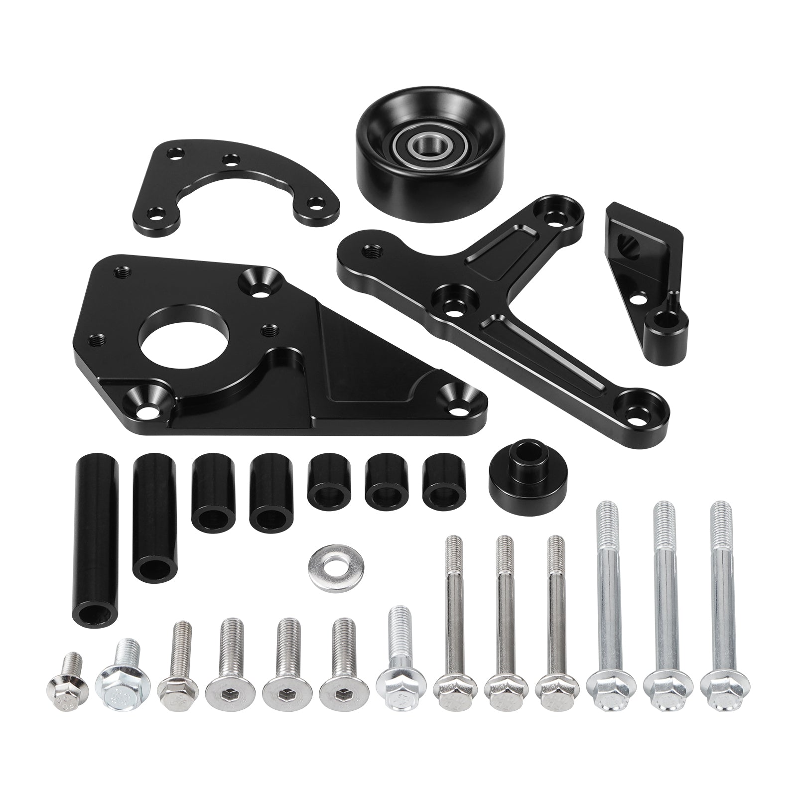 BEVINSEE For LS1 Low Mount Alternator and Power Steering Relocation Bracket Kit For Camaro