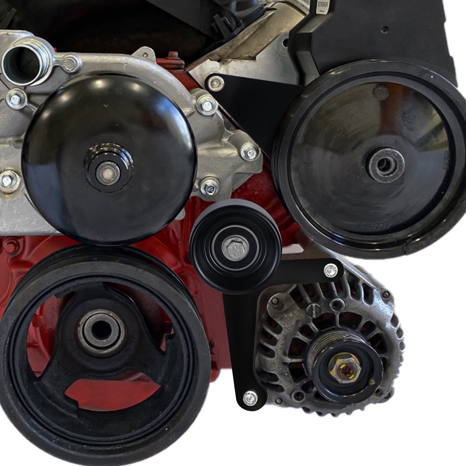 BEVINSEE LS Truck Low Mount Alternator and Power Steering Pump Bracket Kit For LSX