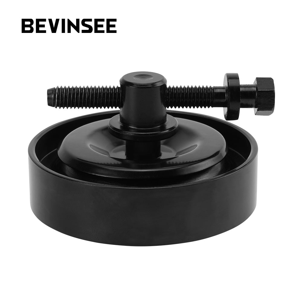 BEVINSEE Steel Belt Tension Pulley Black Steel 1pc for Hyundai Accent Elantra Kia Rio Spectra