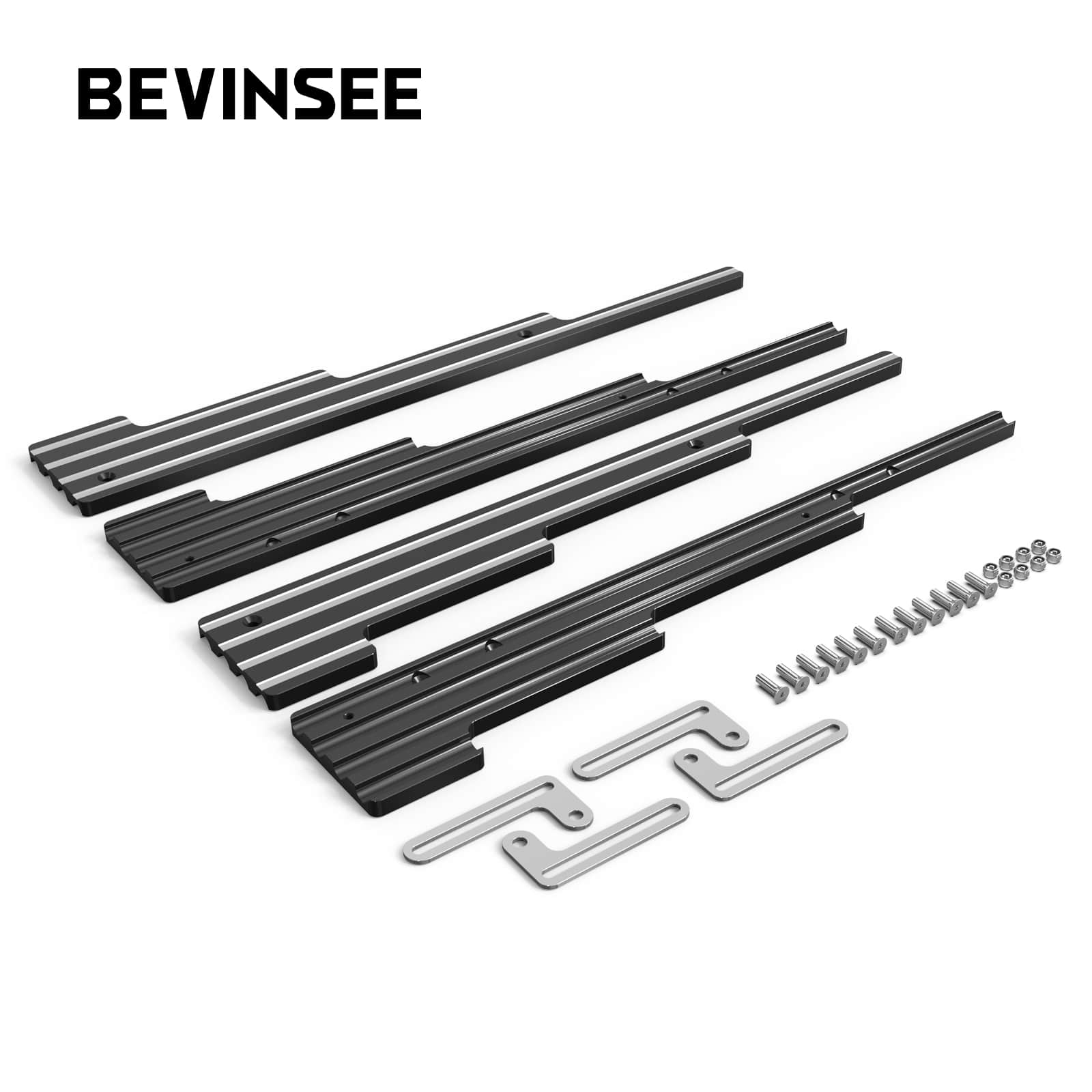 BEVINSEE SBC CNC Billet Aluminum Retro Fin Spark Plug Wire Looms Holders Small Block Chevy
